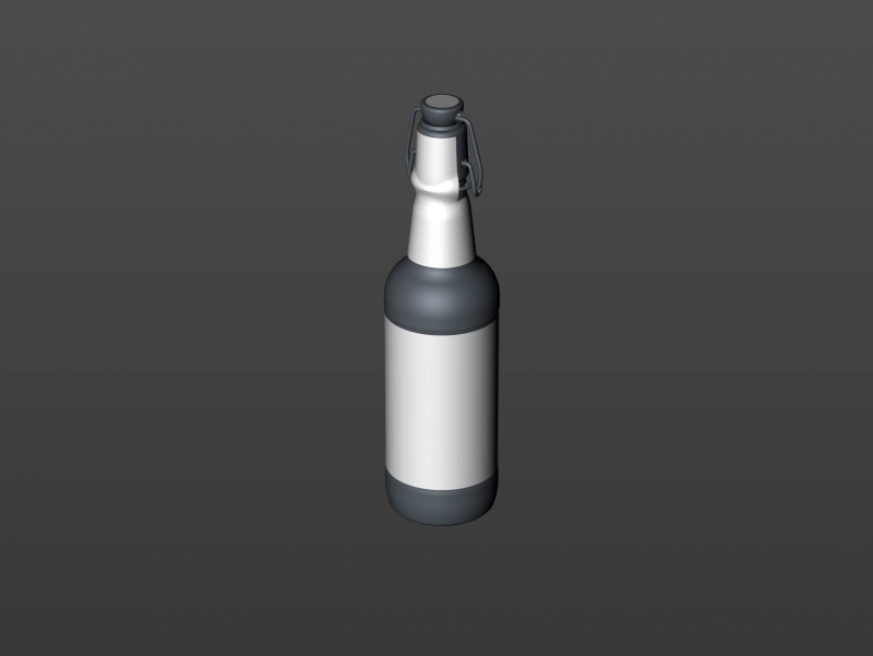 Beer glass bottle 500ml with Swing Top closure packaging 3D model