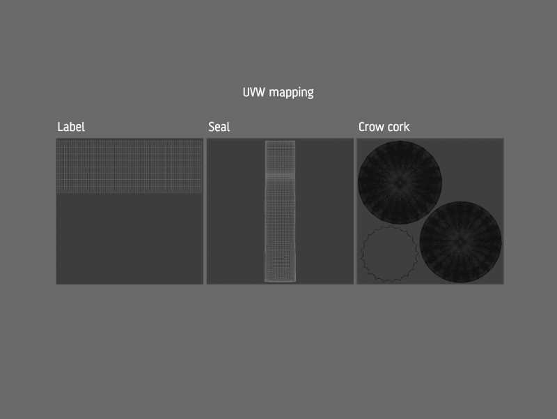 STEINIE Beer Glass Bottle 500ml 3d model with crown cork and labels