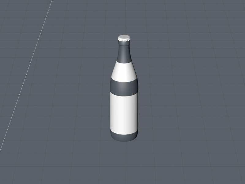 Standard Beer Bottle 3D model NRW 500ml with Crown cork and labels