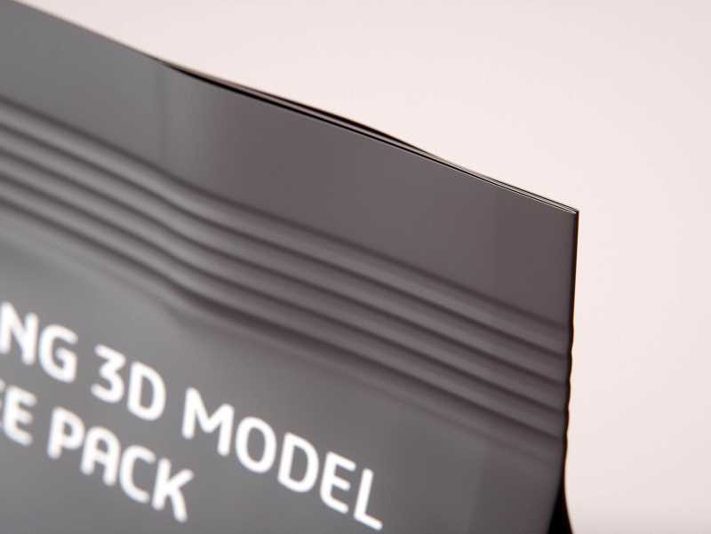 Bio Coffee beans Plastic Bag 1000g (1KG) packaging 3d model