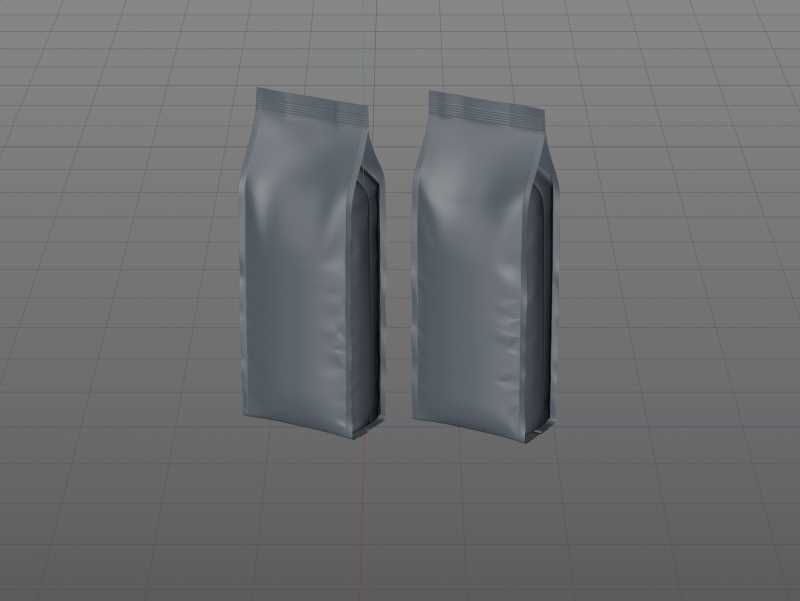 Bio Coffee beans Plastic Bag 1000g (1KG) packaging 3d model