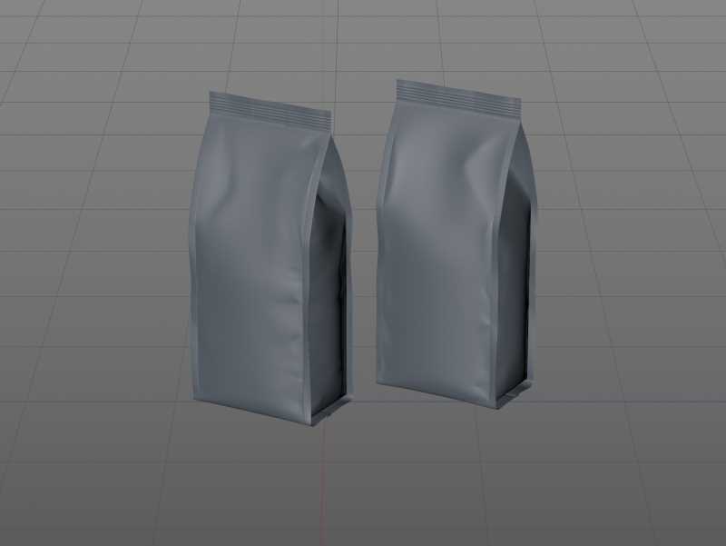 Bio Coffee beans Plastic Bag 250g packaging 3d model