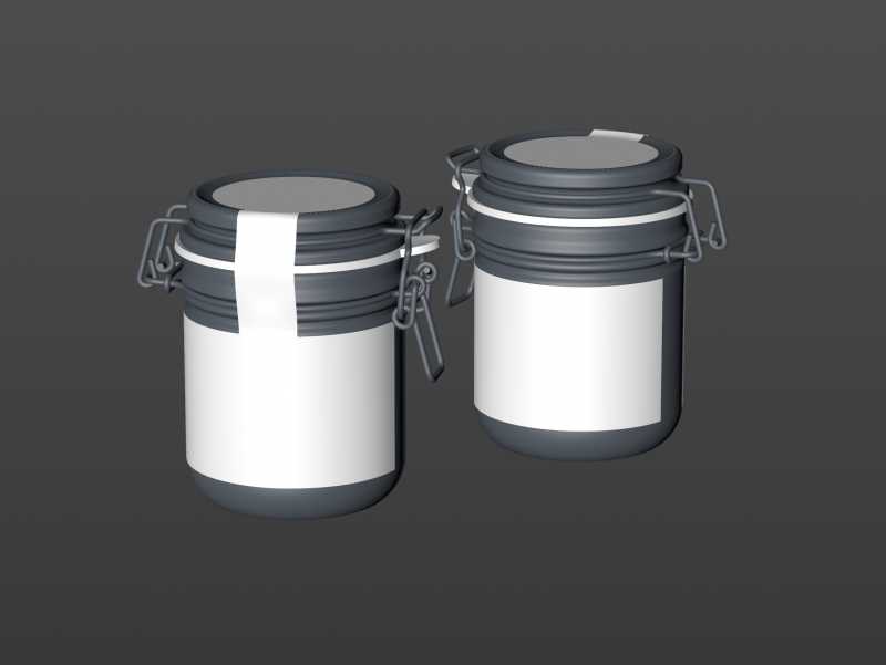 BIO Honey Glass Jar 450g packaging 3D model