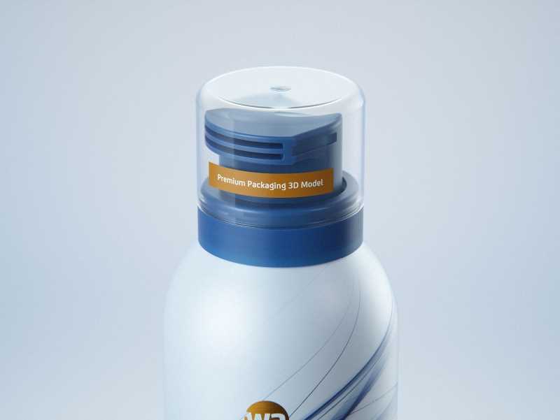 Body Wash/Shower Mousse 200ml metal bottle packaging 3D model