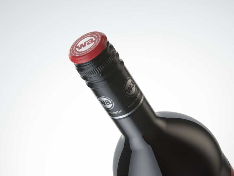 3D model of the Bordeaux Wine Standard Bottle 1000ml with Screw Cap and glass of wine
