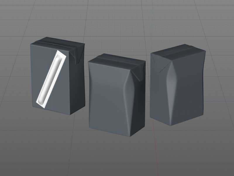 Tetra Pack Brick Base Crystal 200ml Premium packaging 3d model with a straw