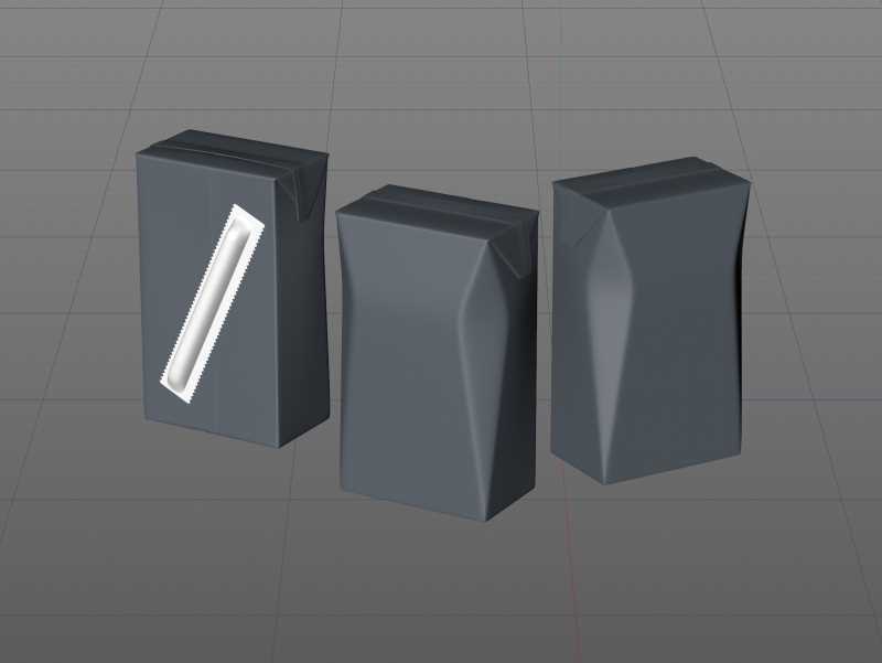 Tetra Pack Brick Base Crystal 250ml Premium packaging 3d model with a straw