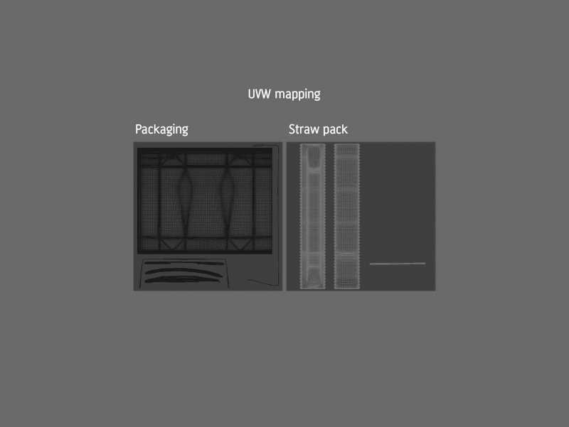 Tetra Pack Brick Base Crystal 250ml Premium packaging 3d model with a straw