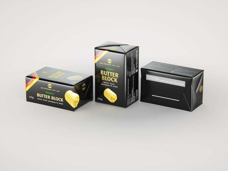 Butter Block 125g packaging 3d model