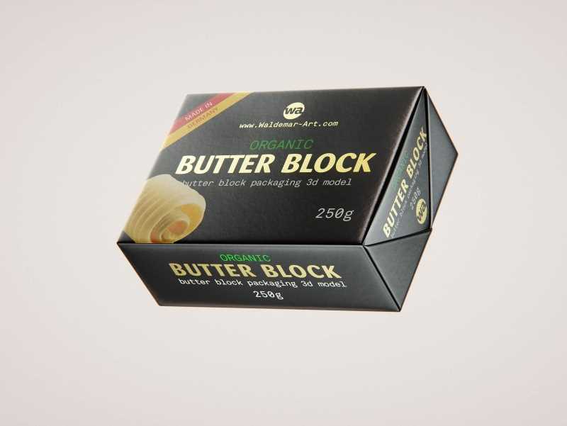 Butter Block 250g packaging 3d model