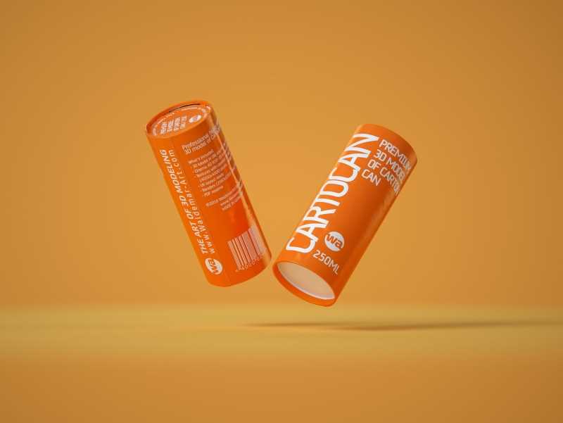 CartoCan 150ml and 250ml Premium packaging 3D model pak.