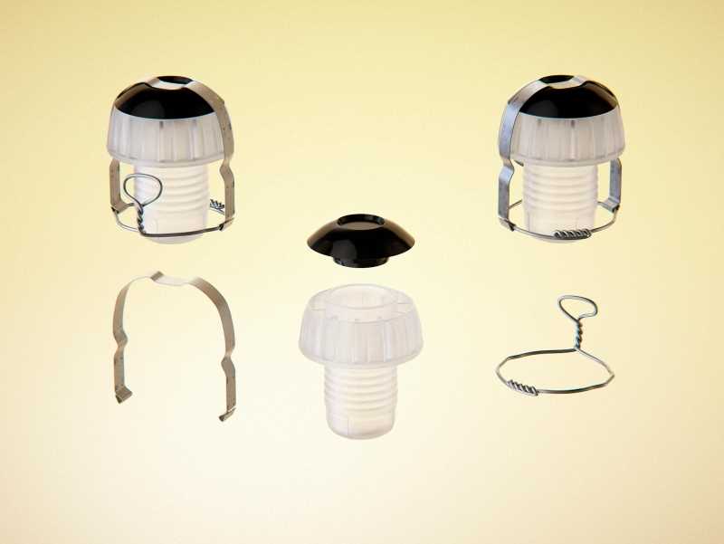 Champagne glass bottle 750ml 3d model for sparkling wine, with foil, labels, plastic cork and glass of wine