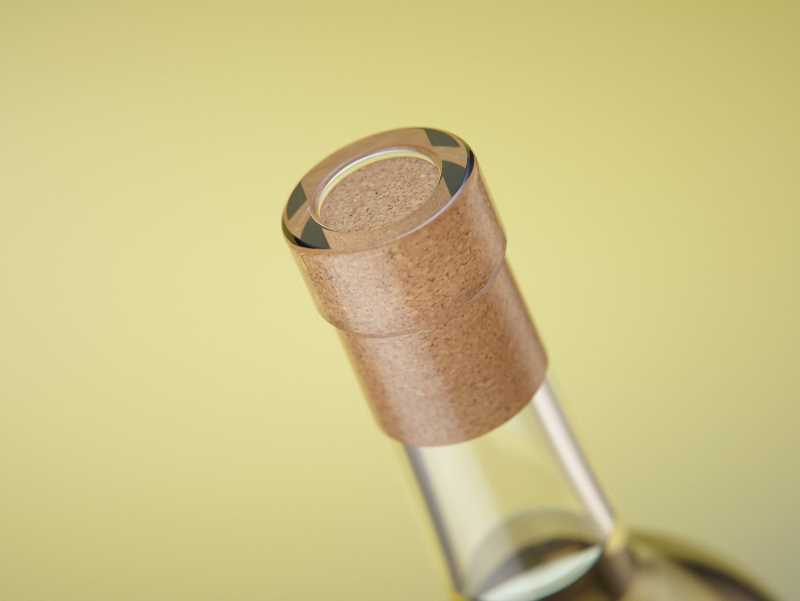 3D model of a Chardonnay glass bottle 750ml with cork