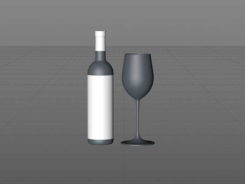 3D model of a Chardonnay glass bottle 750ml with cork
