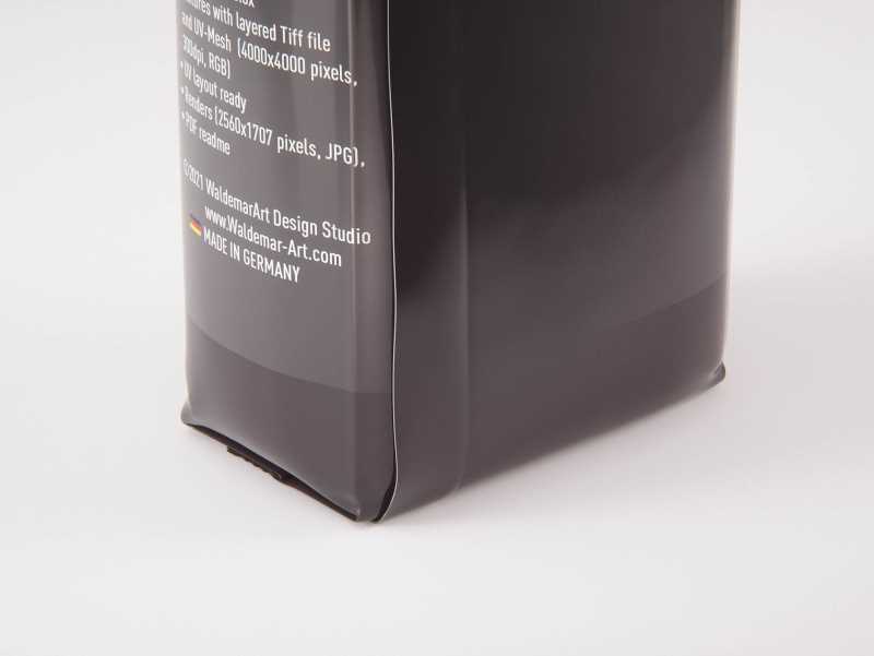 Plastic Coffee Bag with a Tab 250g packaging 3D model 