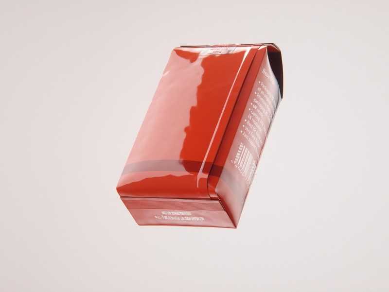 Plastic Coffee Bag packaging 3d model 500g with a tab