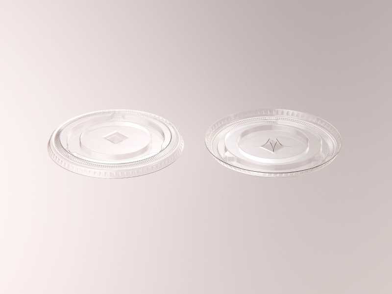 Coffee To-Go - Group of Plastic Cups with Flat lids 3D model pack (24oz, 16oz, 12oz)