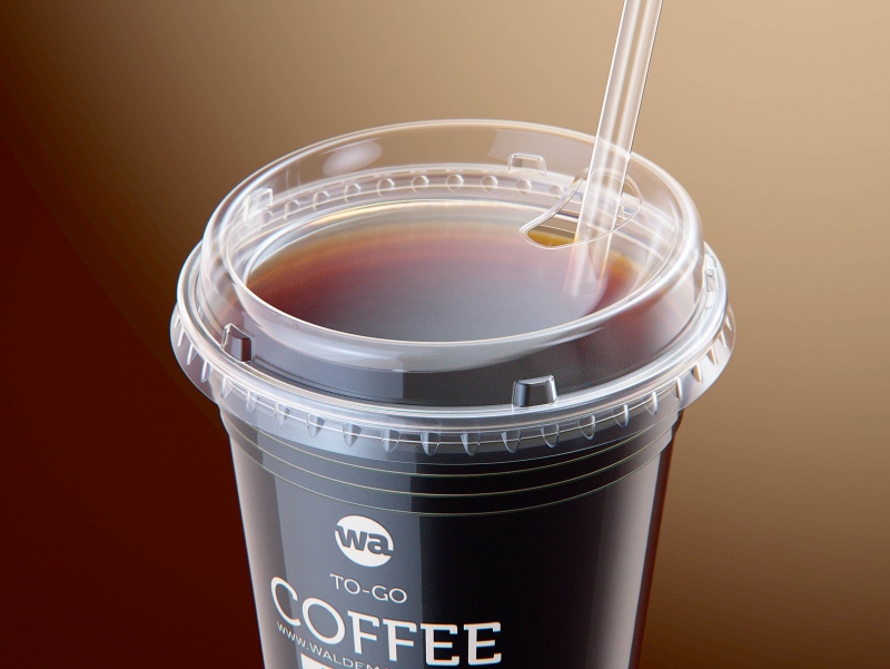 Cold Coffee To-Go - Plastic Cups with SIP lids 3D model pack (24oz, 16oz, 12oz)