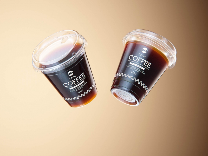 Cold Coffee To-Go - Plastic Cups with SIP lids 3D model pack (24oz, 16oz, 12oz)