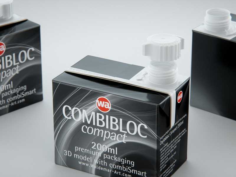 SIG combiBloc Compact 200ml with combiSmart closure packaging 3D model