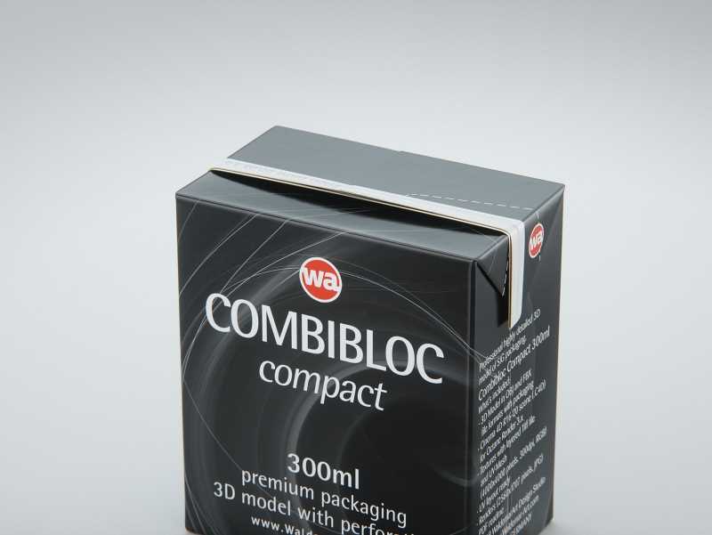 SIG combiBloc Compact 300ml with perforation, straw hole and no opening packaging 3D model