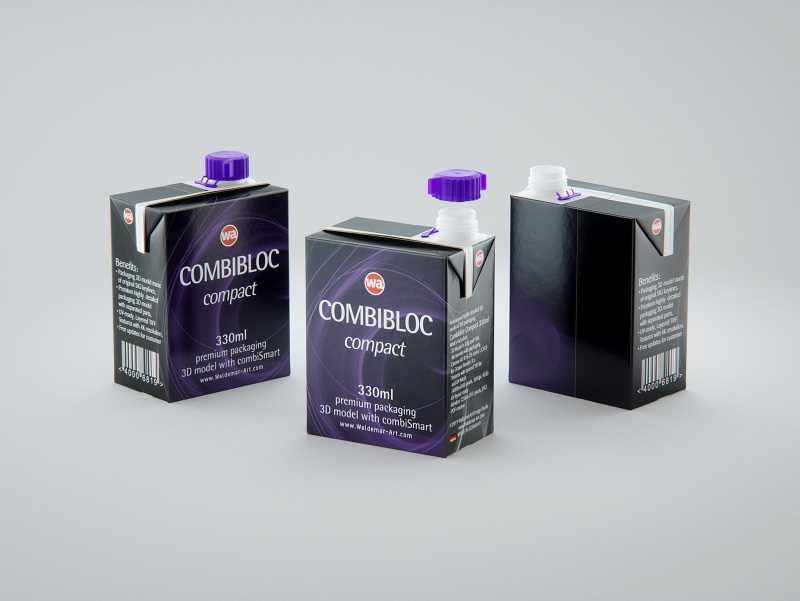 SIG combiBloc Compact 330ml with combiSmart closure packaging 3D model