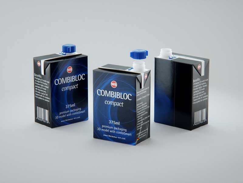 SIG combiBloc Compact 375ml with combiSmart closure packaging 3D model