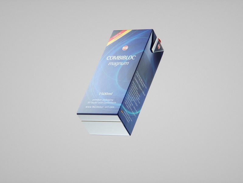 SIG CombiBloc Magnum 1500ml carton packaging 3d model with CombiSwift