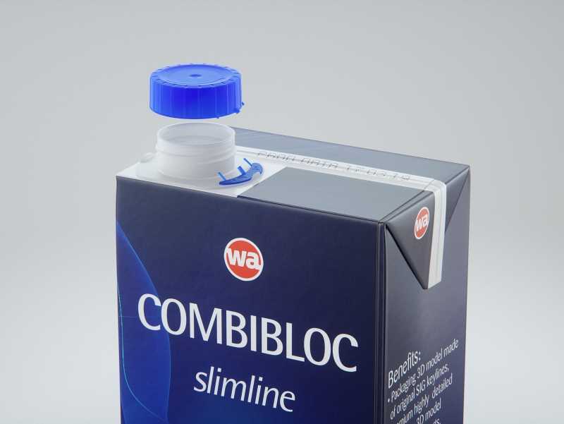 Packaging 3D model of the SIG Combibloc Slimline 750ml with combiSwift