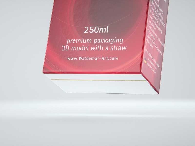 SIG CombiBloc Small 250ml with perforation and a straw hole packaging 3D model pak