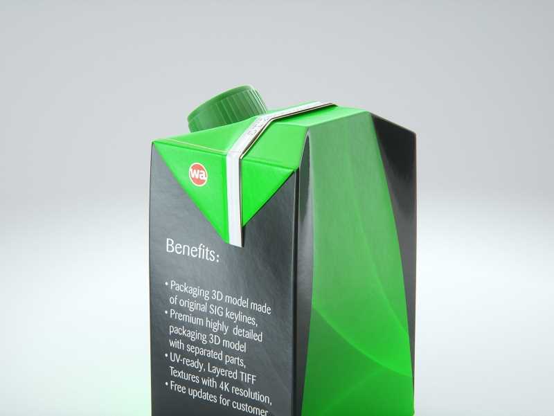 SIG combiFit Midi 500ml with combiTwist closure packaging 3D model