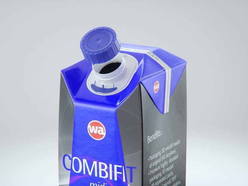 SIG Combifit Midi 750ml with CombiSwift carton packaging 3D model
