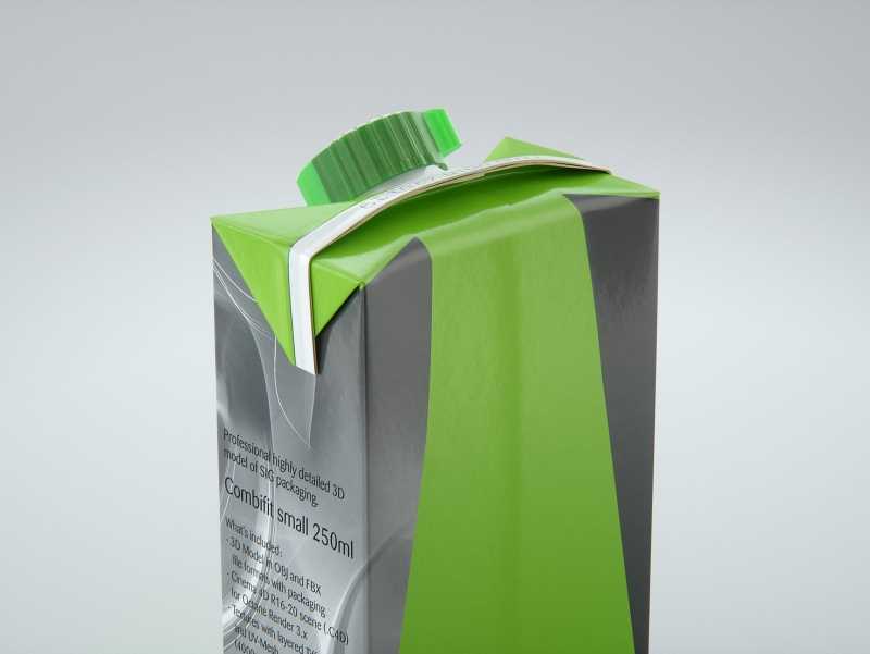 SIG combiFit Small 250ml with combiSmart closure packaging 3D model