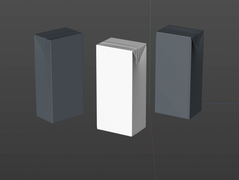 SIG Combibloc Mini 200ml carton packaging 3d model with a straw hole