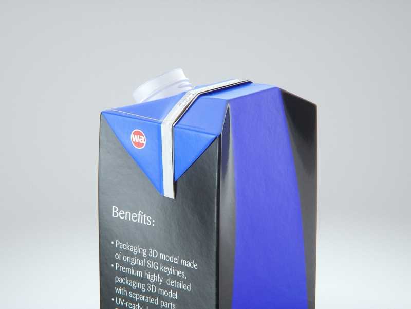 SIG Combifit Midi 750ml with CombiTwist carton packaging 3D model