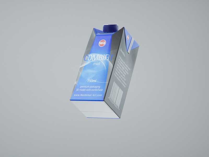 SIG Combifit Midi 750ml with CombiTwist carton packaging 3D model