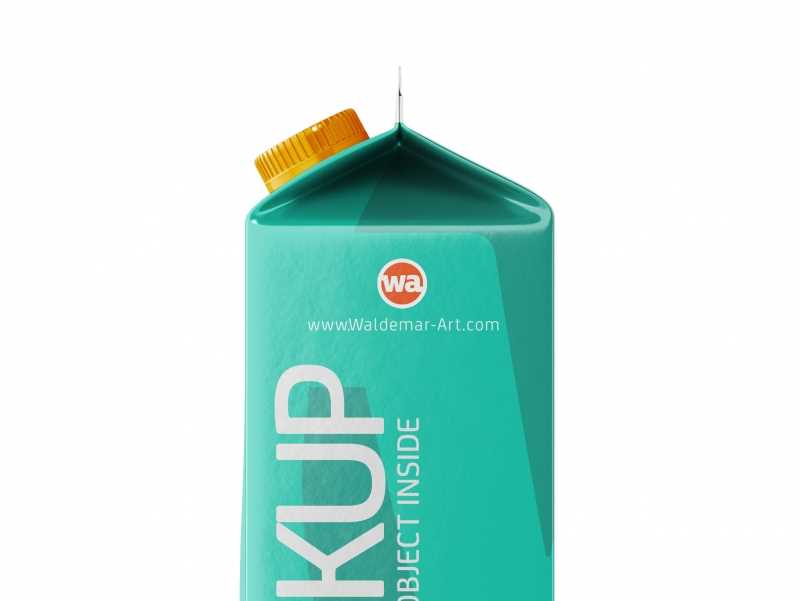 Packaging Mockup of Elopak Pure-Pak Classic-Curve 1000ml - Side view