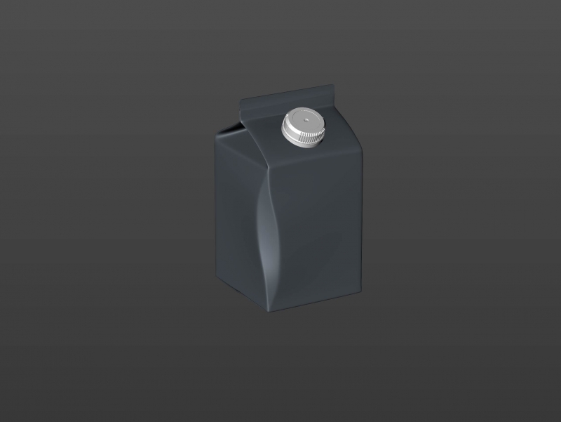 Premium carton packaging 3D model of Elopak Pure-Pak Classic Curve 500ml with tethered cap TwistFlip 29