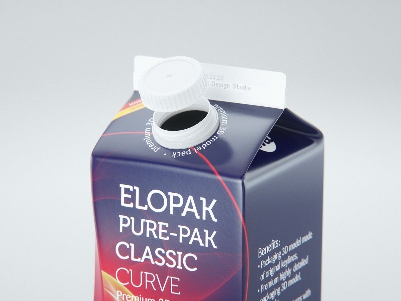 Elopak Pure-Pak Classic Curve 500ml packaging 3D model