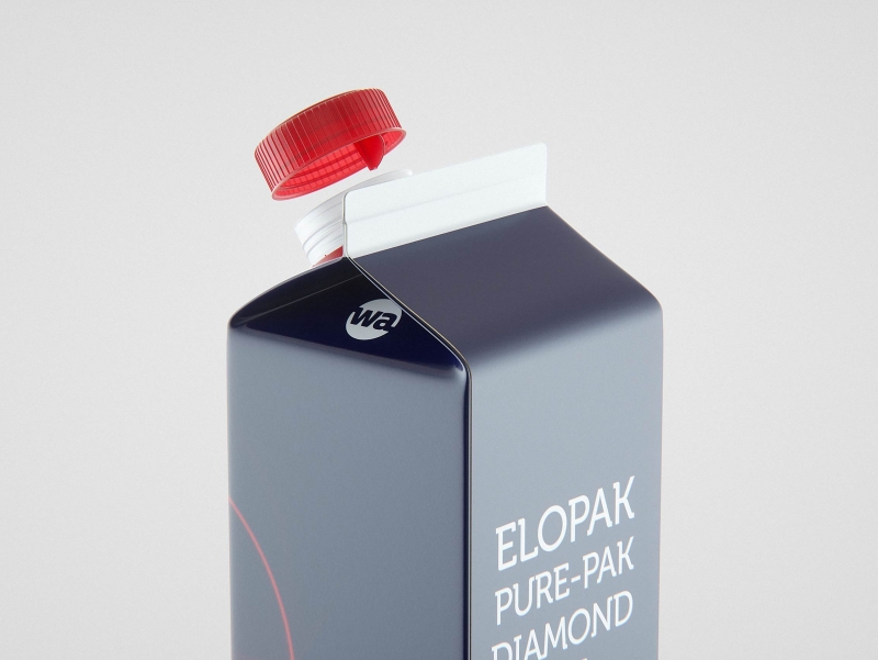Elopak 3D model - Pure-Pak Diamond Curve Aseptic 1000ml with Pure-Twist