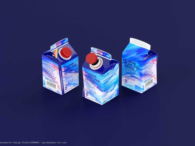 Elopak Pure-Pak Sense Linea 500ml Carton packaging 3D model