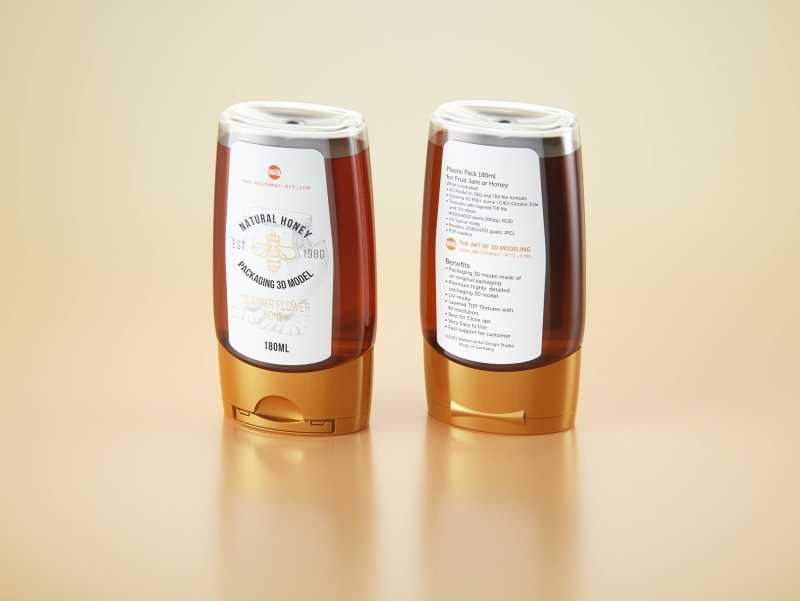 Flower Honey Plastic Pack 180ml-250g Packaging 3D model