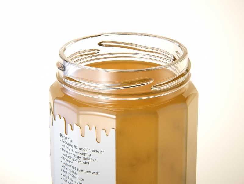 Flower Honey Edgy Glass Jar 120g packaging 3d model