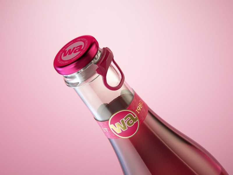 Fruit Secco glass bottle 200ml packaging 3d model with a Pull-off tab