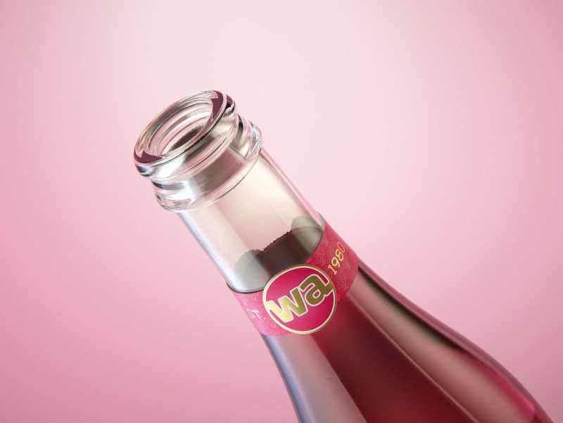 Fruit Secco glass bottle 200ml packaging 3d model with a Pull-off tab