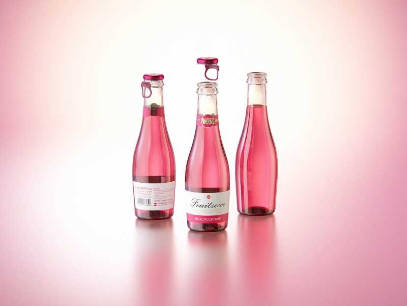 Fruit Secco glass bottle 200ml packaging 3d model with a Pull-off tab