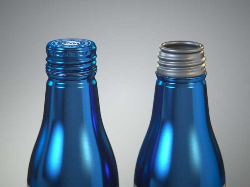 Ball/Rexam Fusion metal bottle 250ml premium 3d model with ROPP and Crown closures