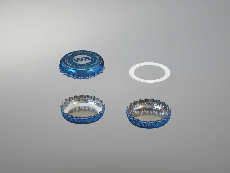 Ball/Rexam Fusion metal bottle 250ml premium 3d model with ROPP and Crown closures