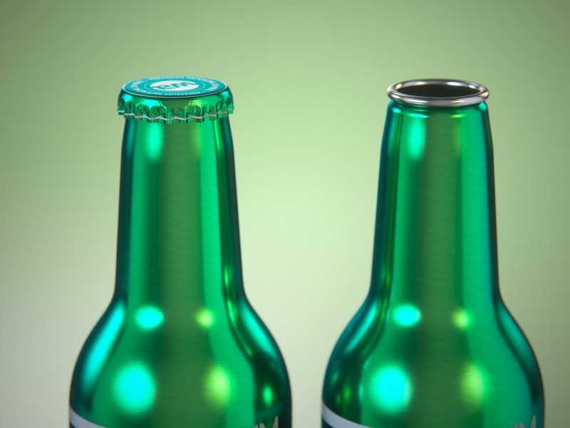 Ball/Rexam Fusion metal bottle 330ml premium 3d model with ROPP and Crown closures