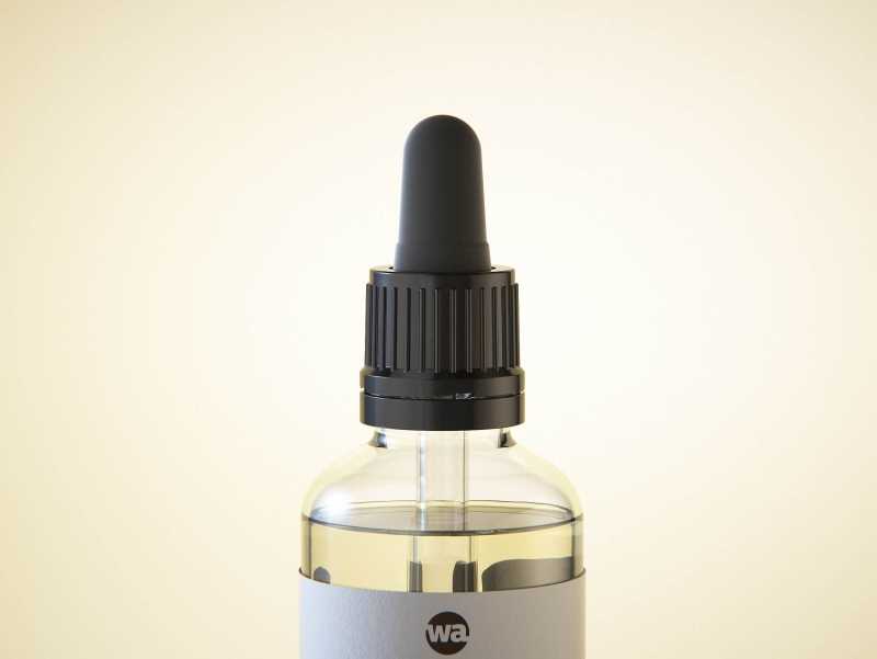 Glass bottle of Flavoring Drops 50ml with pipette 3D model pack
